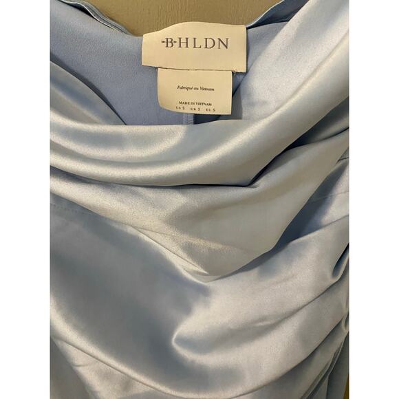 NWT BHLDN Anthropologie Danielle Strapless Satin Maxi Dress Small Side Slit Gown - Picture 7 of 10